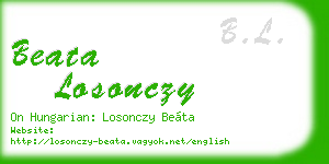 beata losonczy business card